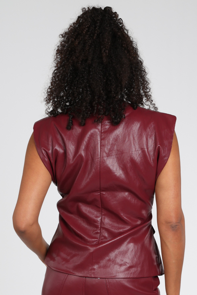 Co'couture 500321 Blouse mouwloos Rood