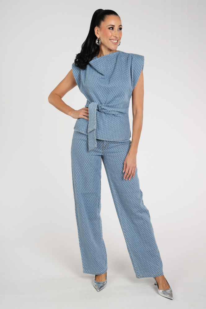 Co'couture 500177 Blouse mouwloos Blauw