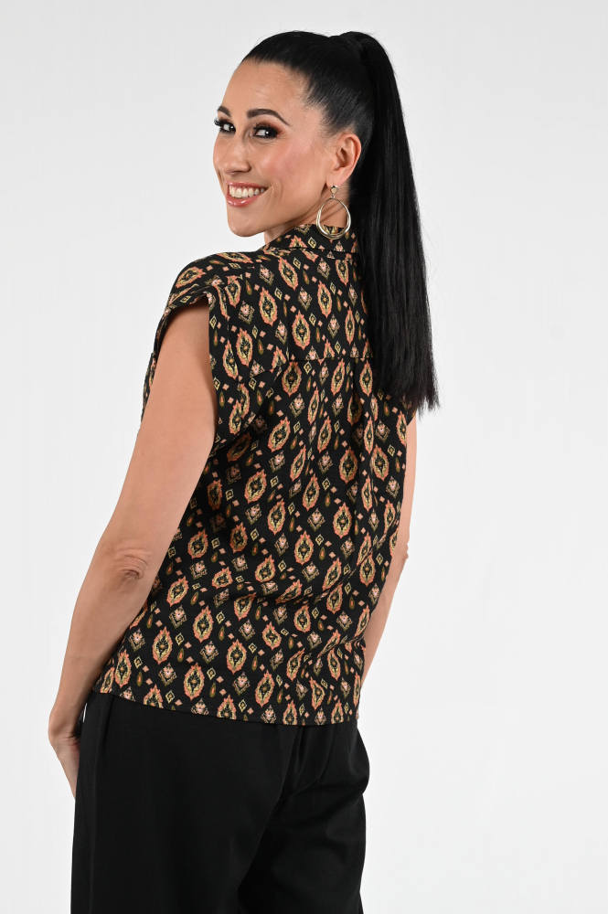 Geisha 53495-50 Blouse mouwloos Zwart