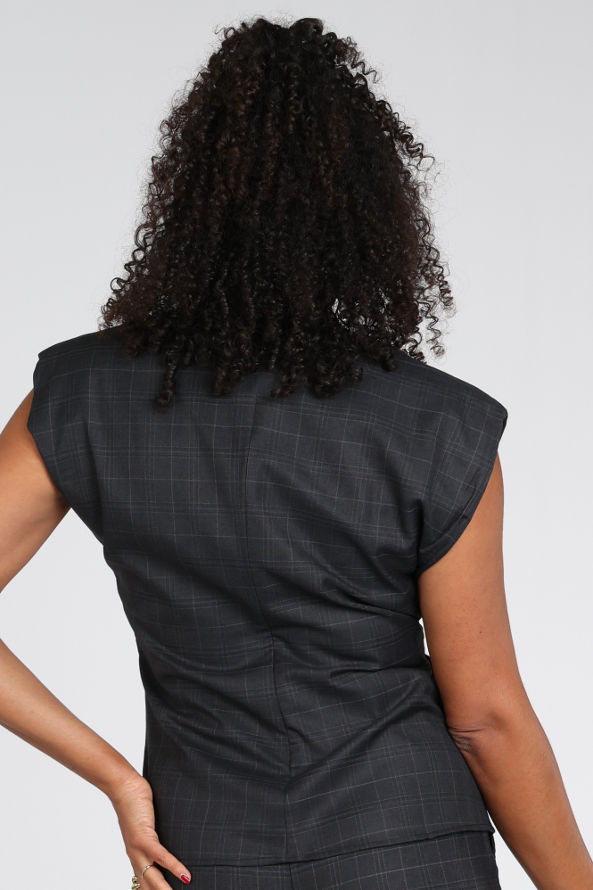 Co'couture 500306 Blouse mouwloos Grijs
