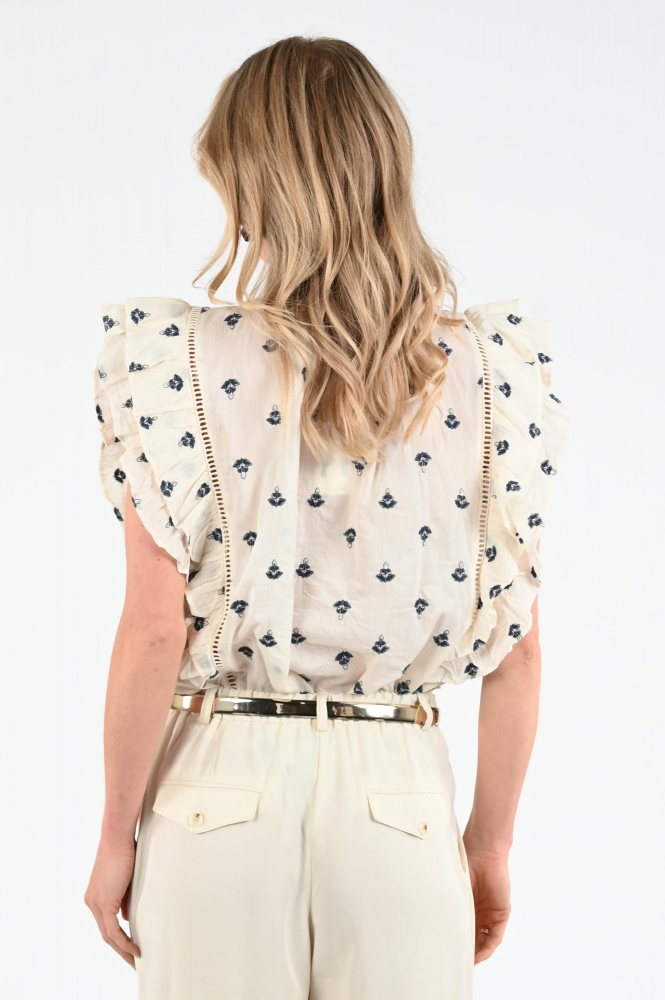 Summum 2s3289-11950 Blouse mouwloos Wit