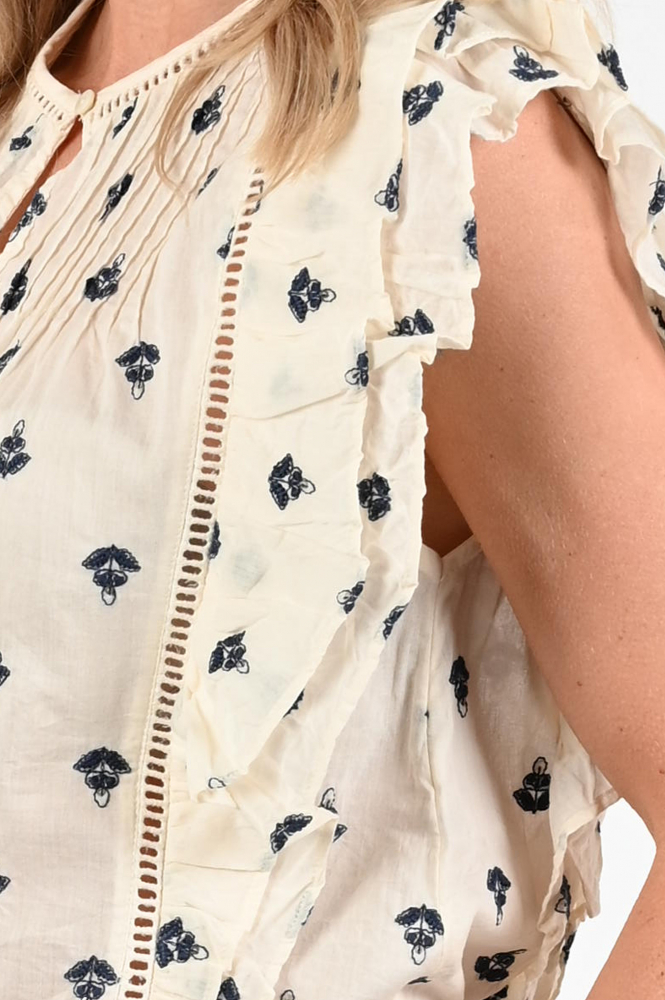 Summum 2s3289-11950 Blouse mouwloos Wit