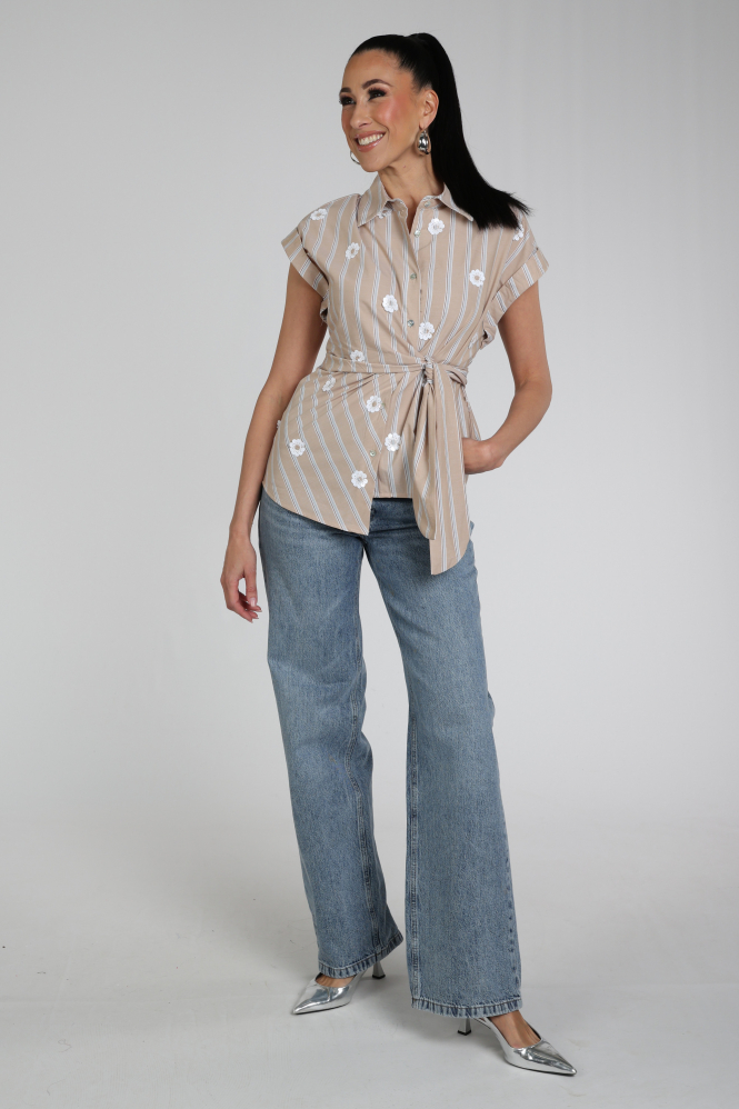 Nukus NKS01193 Blouse mouwloos Beige