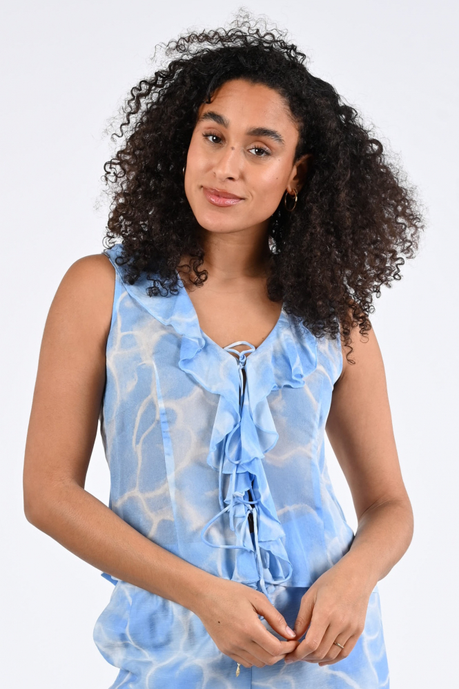 Fabienne Chapot CLTTOP16SS260227 Blouse mouwloos Blauw