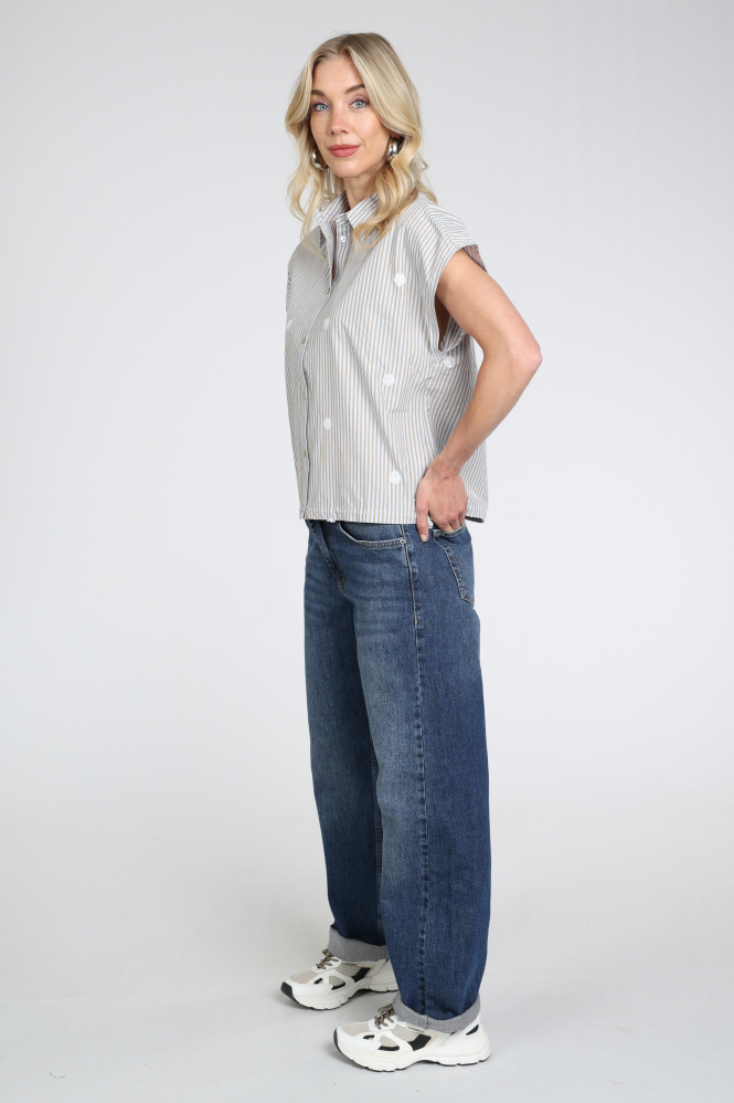 Nukus NKS02256 Blouse mouwloos Blauw