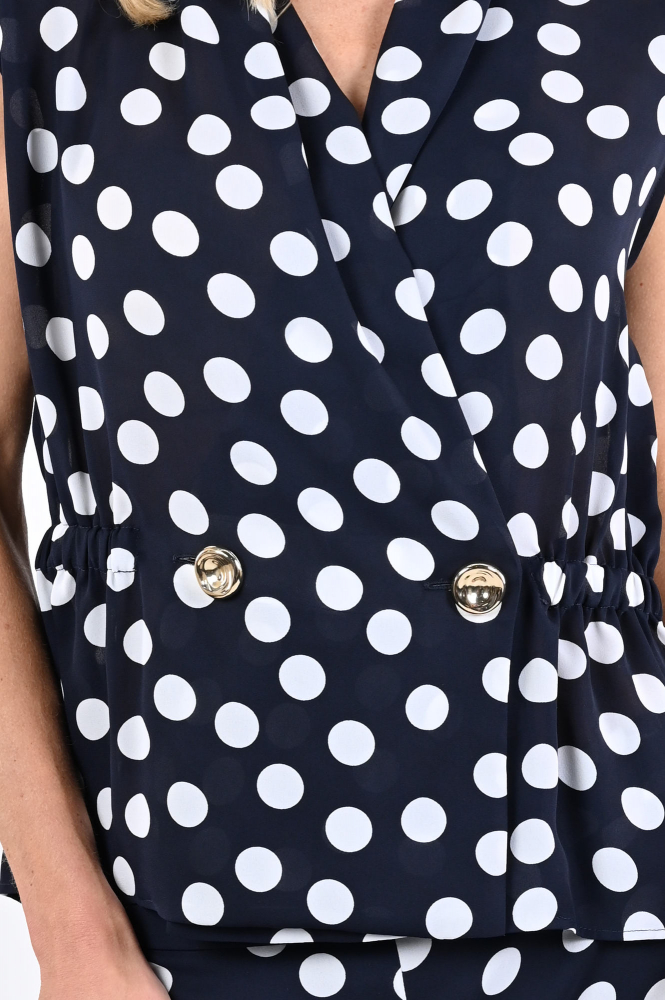 Joseph Ribkoff 261250 Blouse mouwloos Blauw