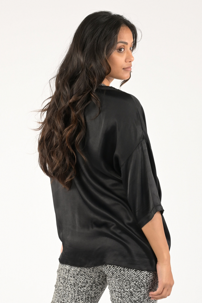 10 Days 20-765-3203 Blouse korte mouw Zwart