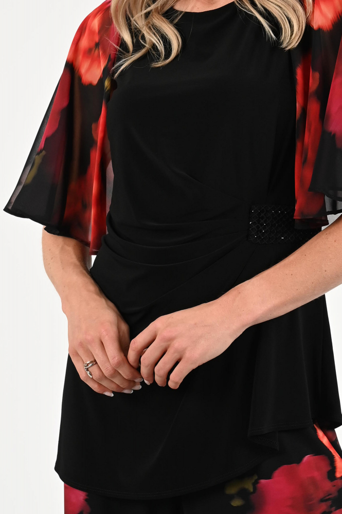 Joseph Ribkoff 253763 Blouse korte mouw Zwart
