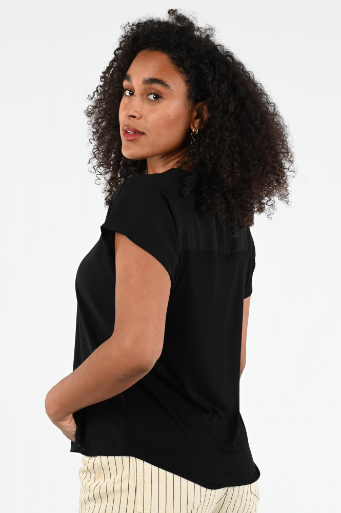 Geisha 53003-10 Blouse korte mouw Zwart