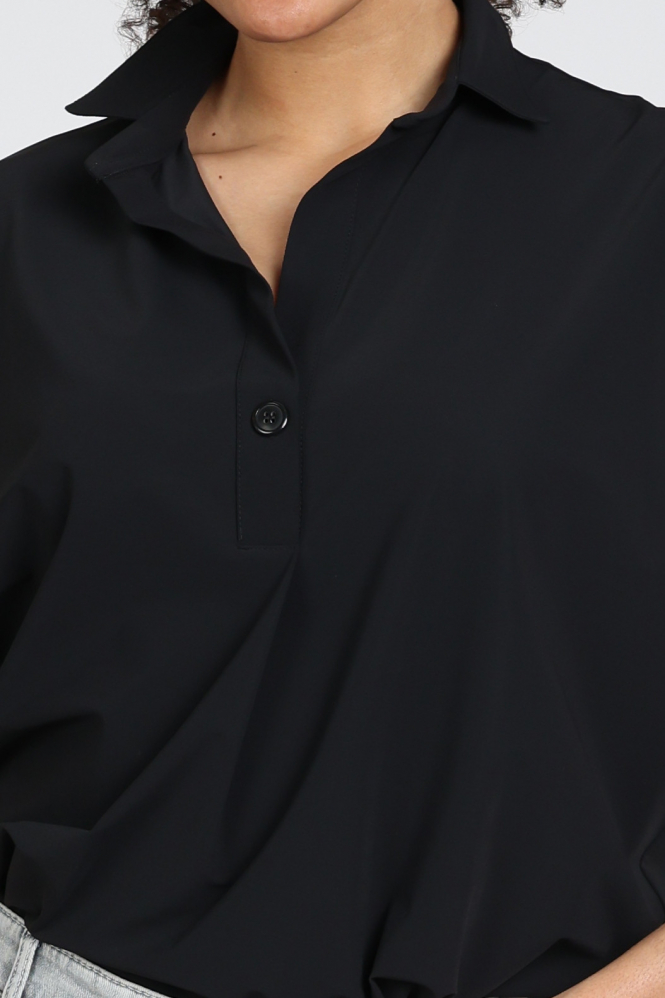 Penn & Ink LYNN Blouse korte mouw Zwart