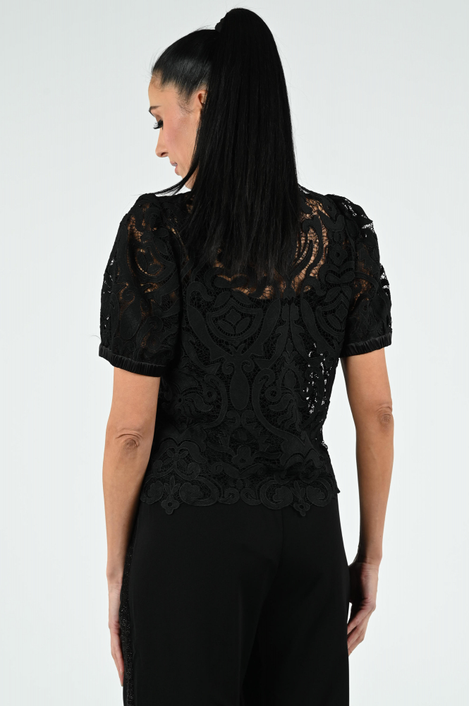 Summum 2s3255-12182 Blouse korte mouw Zwart