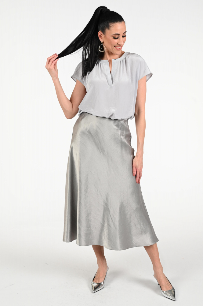 Luisa Cerano 218577-3597 Blouse korte mouw Grijs
