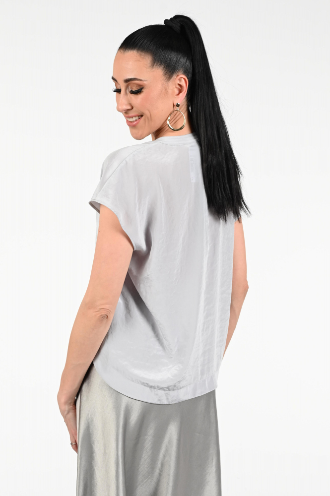 Luisa Cerano 218577-3597 Blouse korte mouw Grijs