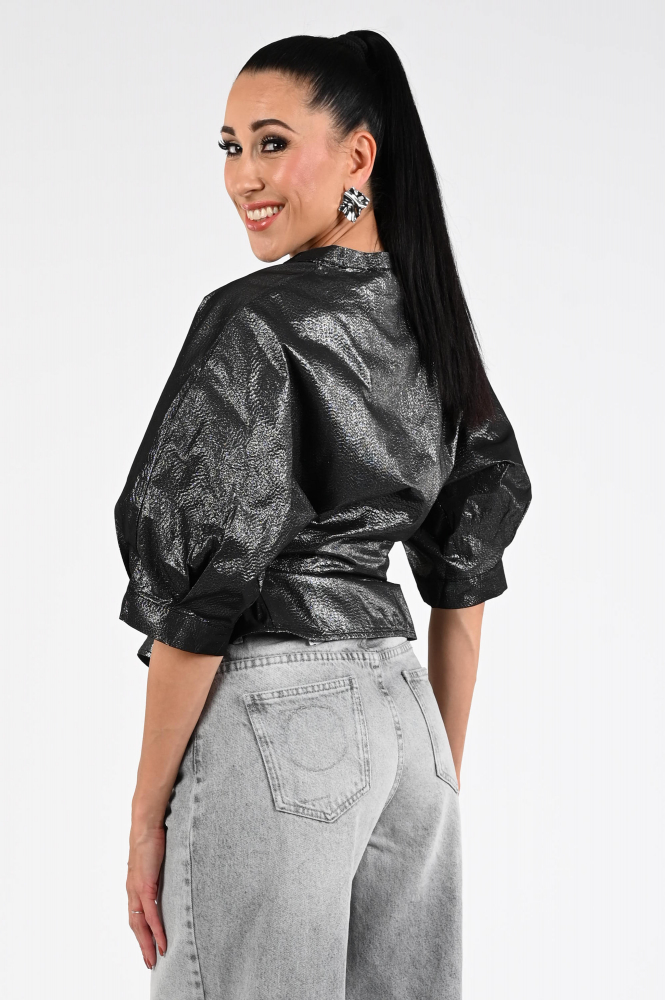 By-Bar Christi blouse Blouse korte mouw Zilver