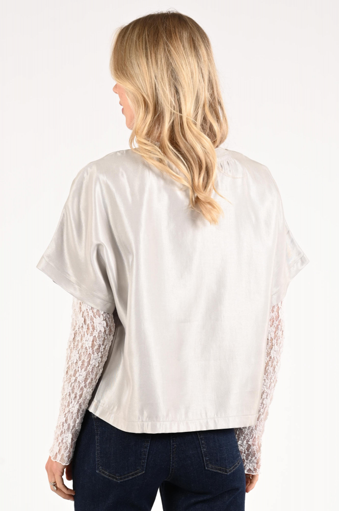 Aimée the label dreamy Blouse korte mouw Zilver