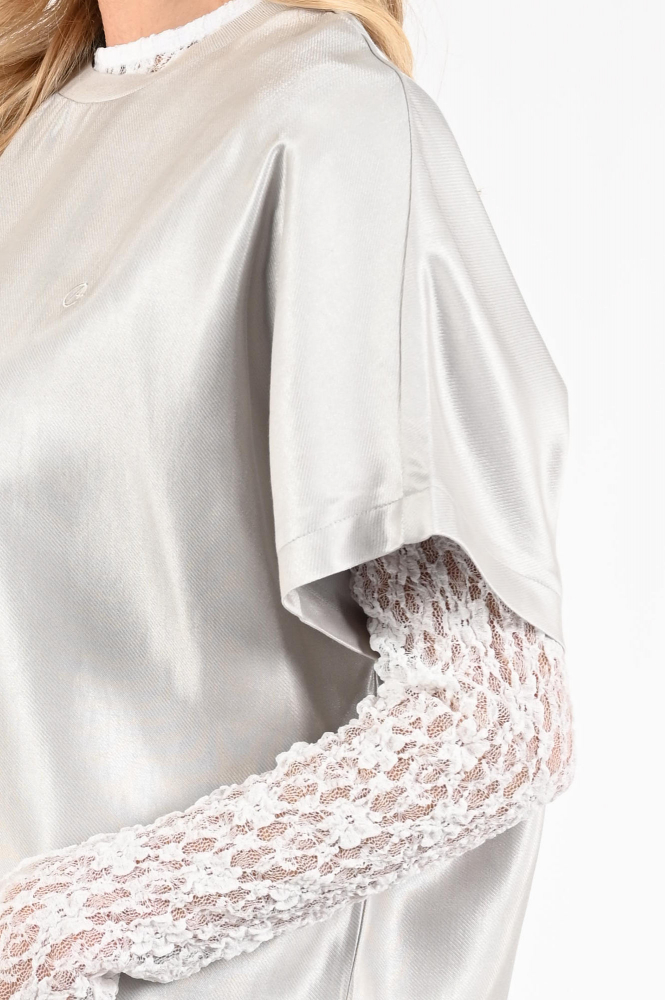 Aimée the label dreamy Blouse korte mouw Grijs