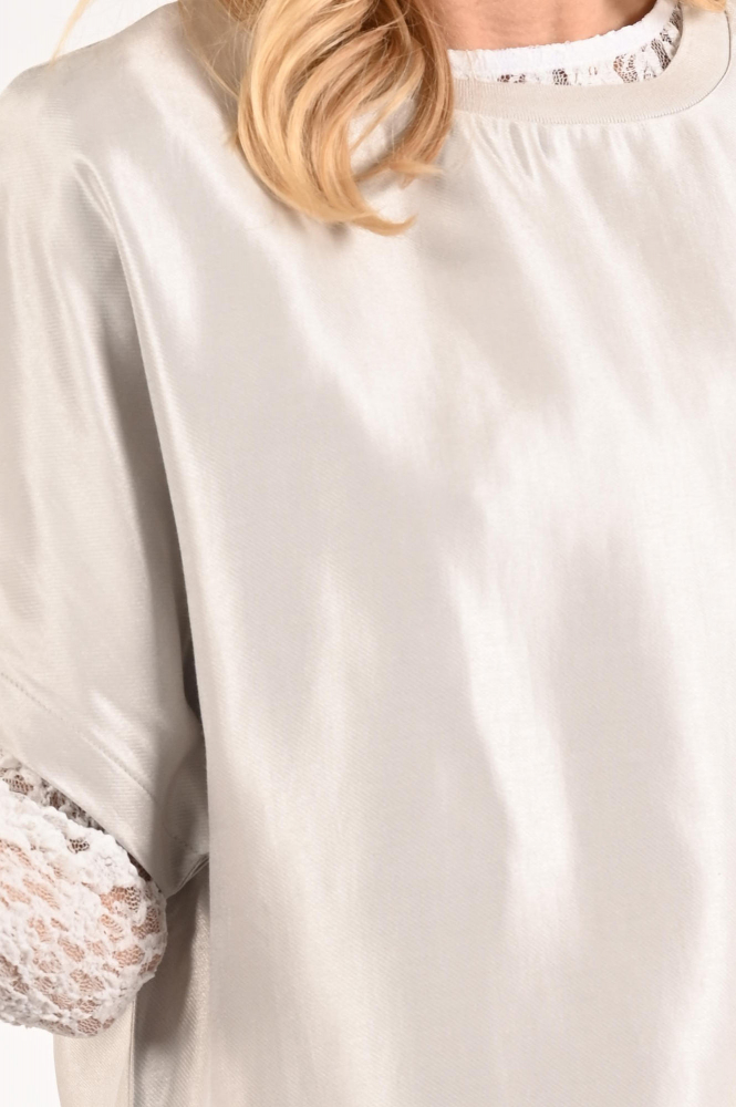 Aimée the label dreamy Blouse korte mouw Grijs