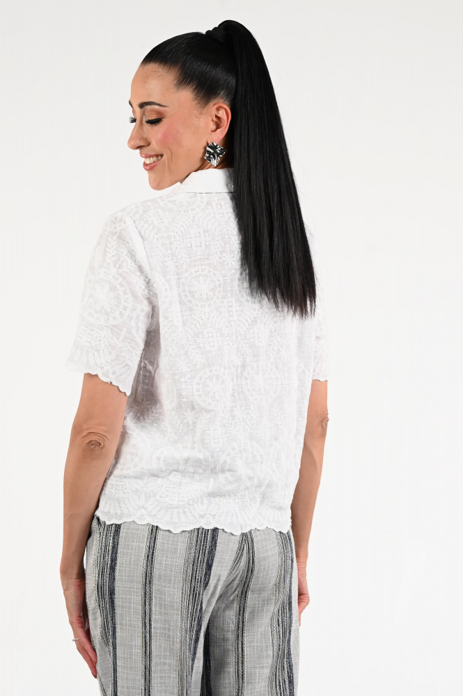 WithBlack wblhilma Blouse korte mouw Wit