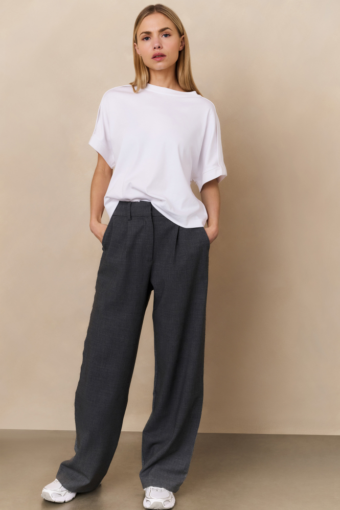 Yaya 01-709312-508 Blouse korte mouw Wit