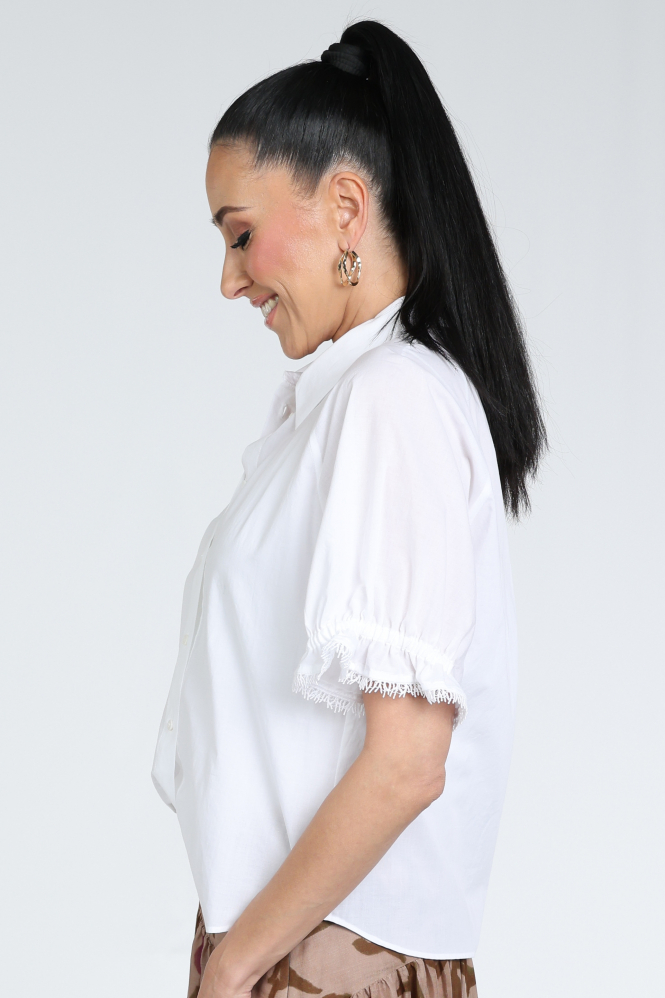 Luisa Cerano 238701-3761 Blouse korte mouw Wit