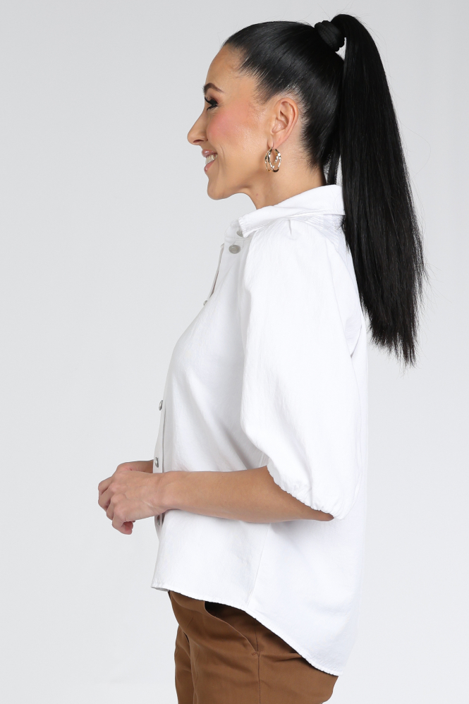 Luisa Cerano 238685-3716 Blouse korte mouw Wit