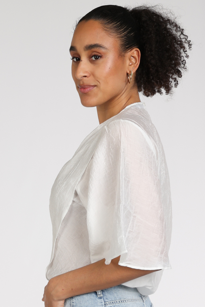 Co'couture 45093 Blouse korte mouw Wit