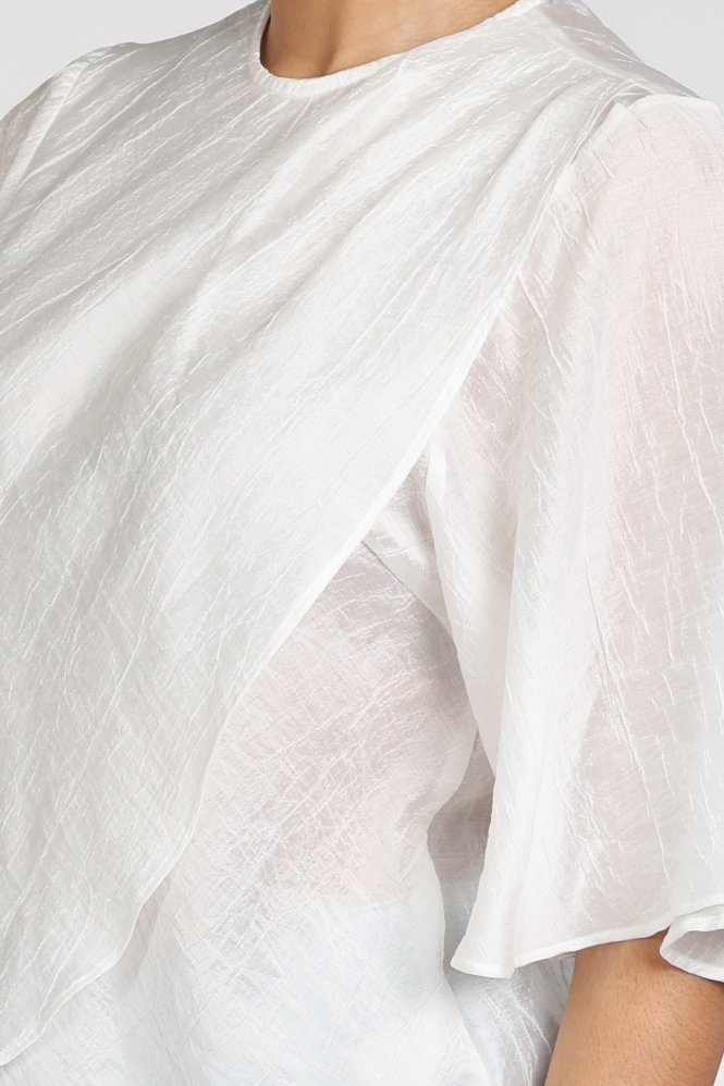 Co'couture 45093 Blouse korte mouw Wit