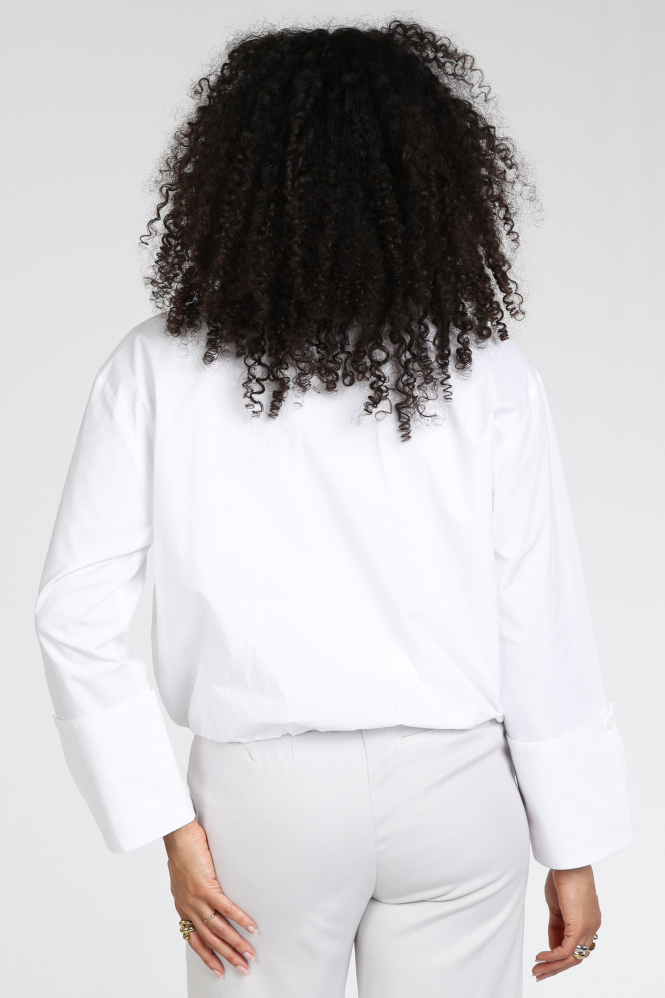 Yaya 01-701355-603 Blouse korte mouw Wit