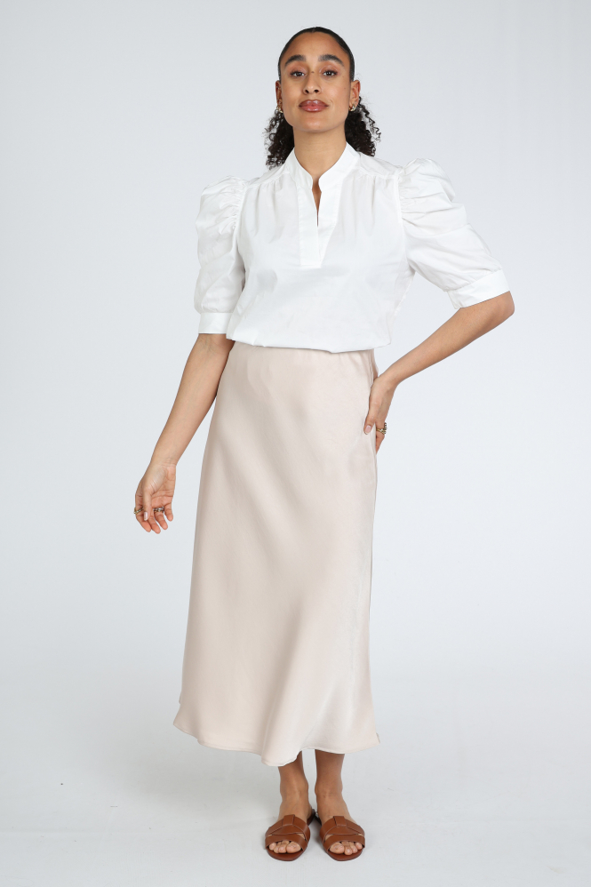 Neo Noir Roella Poplin blouse Blouse korte mouw Wit