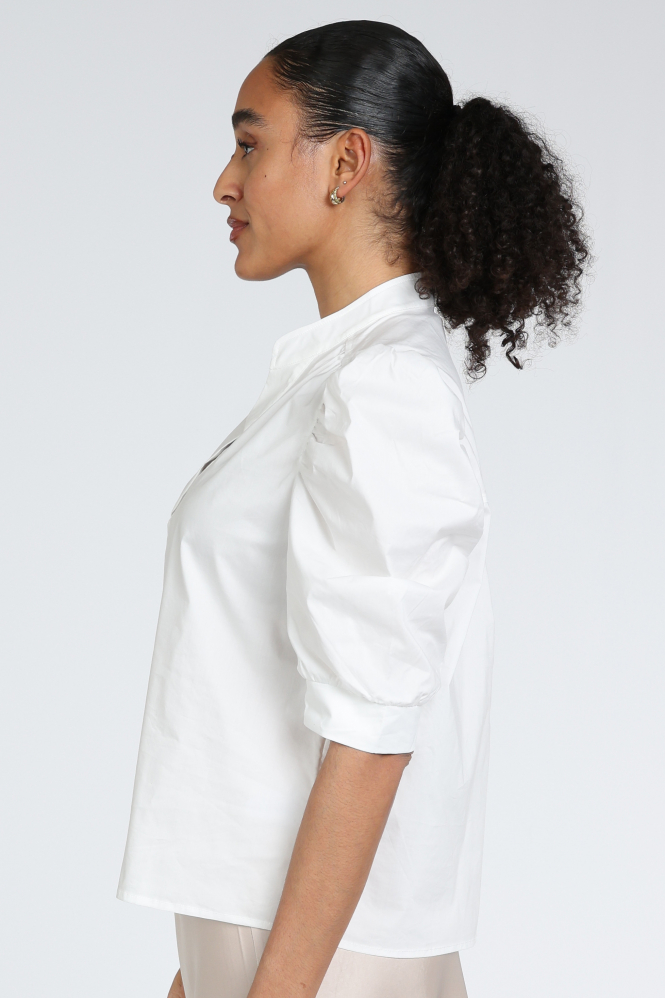 Neo Noir Roella Poplin blouse Blouse korte mouw Wit