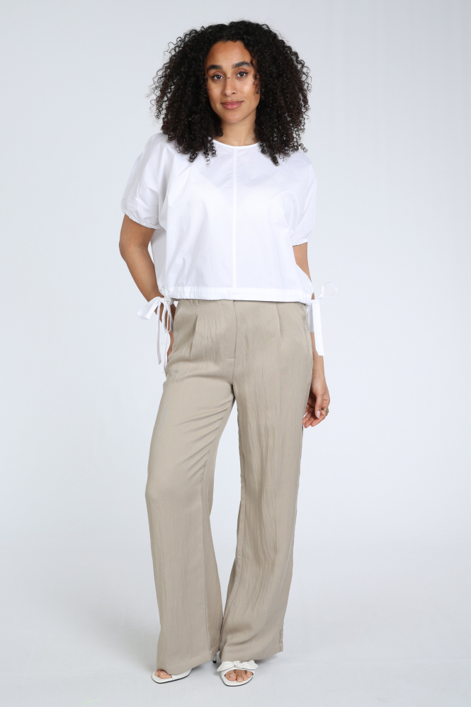 Yaya 01-701361-604 Blouse korte mouw Wit