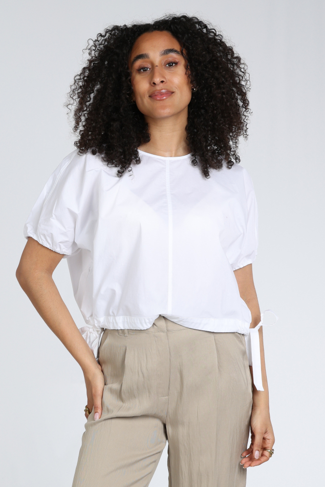 Yaya 01-701361-604 Blouse korte mouw Wit