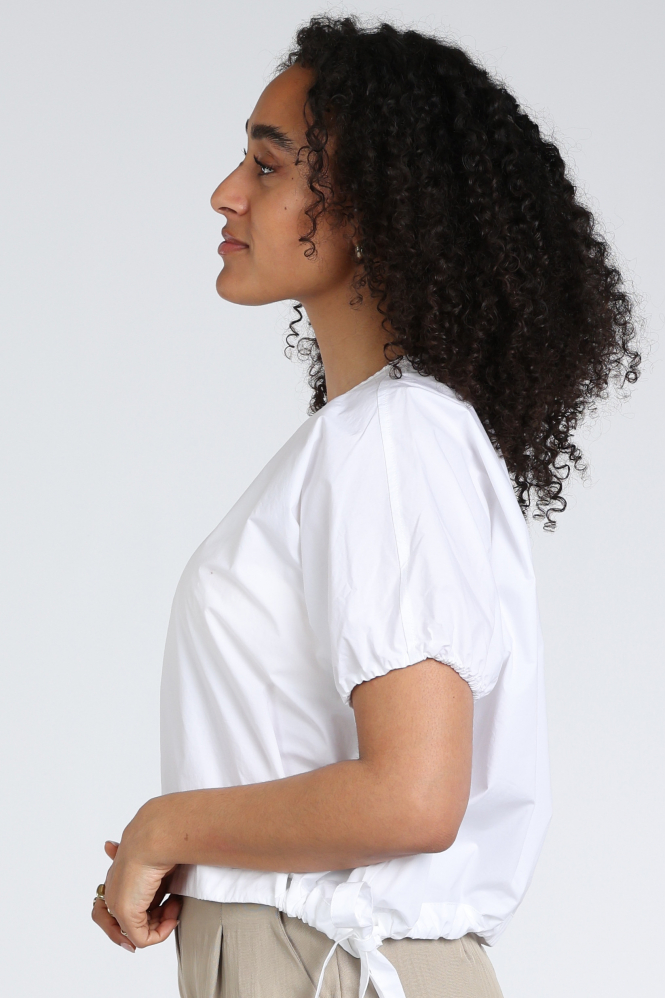 Yaya 01-701361-604 Blouse korte mouw Wit