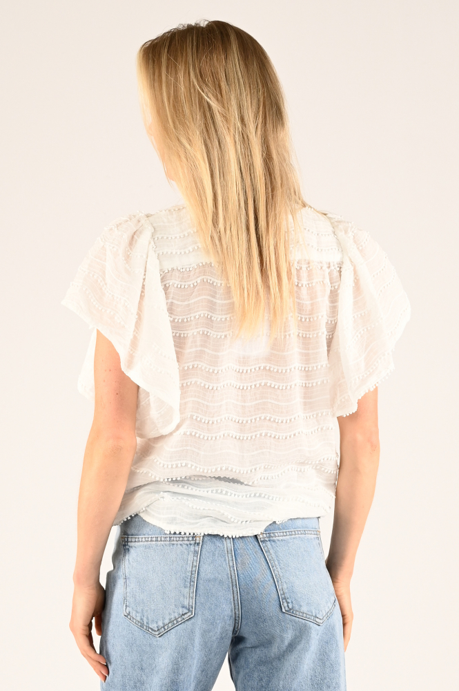 Co'couture 35550 Blouse korte mouw Wit