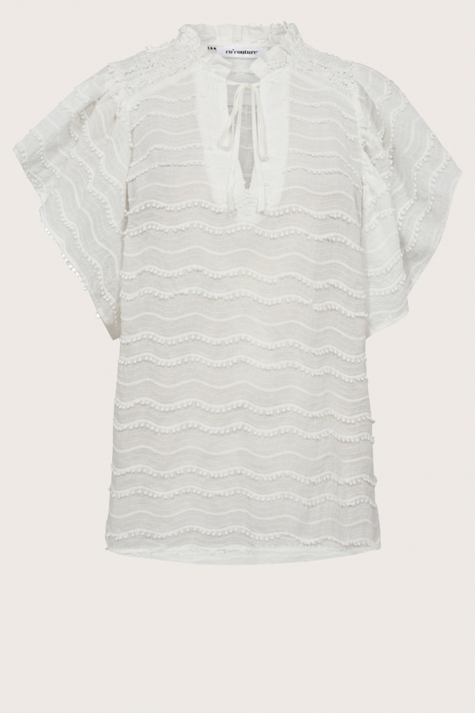 Co'couture 35550 Blouse korte mouw Wit