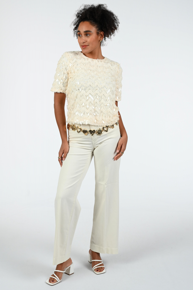 Nukus NKS01007 Blouse korte mouw Wit