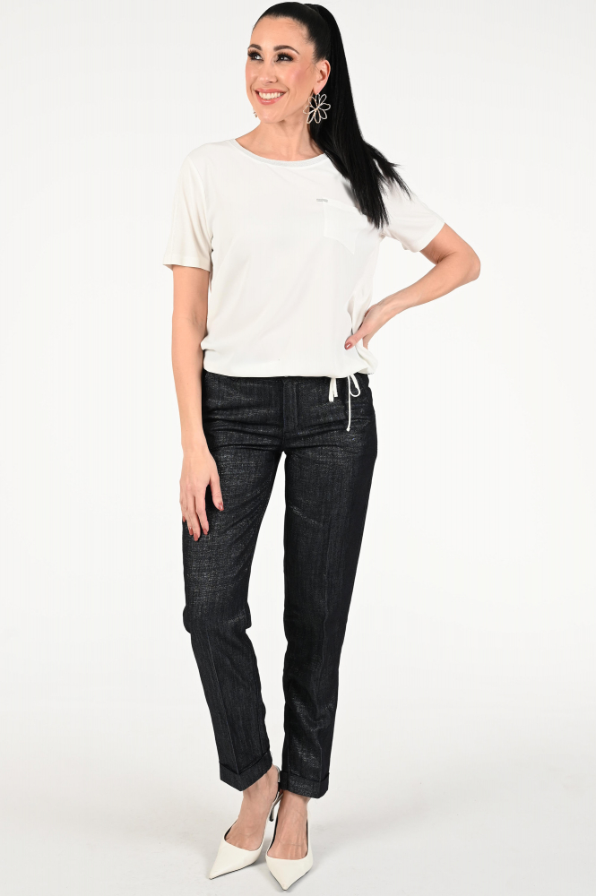 Monari 409336 Blouse korte mouw Wit