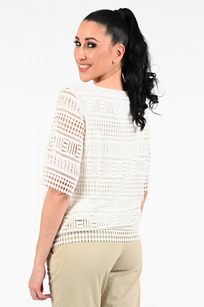 KYRA Ziggy Blouse korte mouw Wit