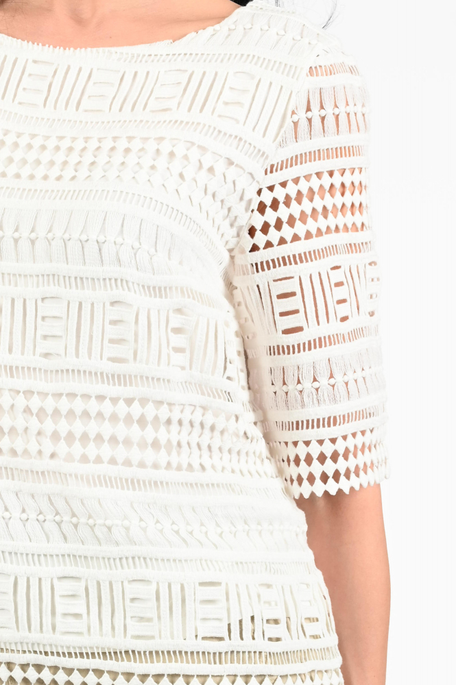 KYRA Ziggy Blouse korte mouw Wit