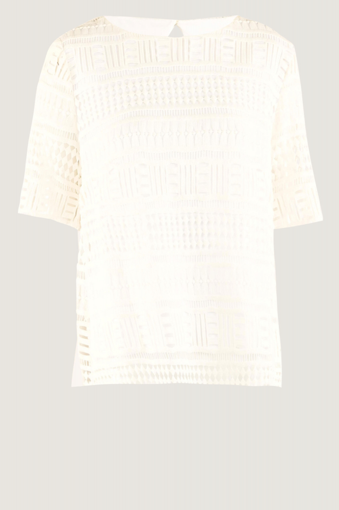 KYRA Ziggy Blouse korte mouw Wit