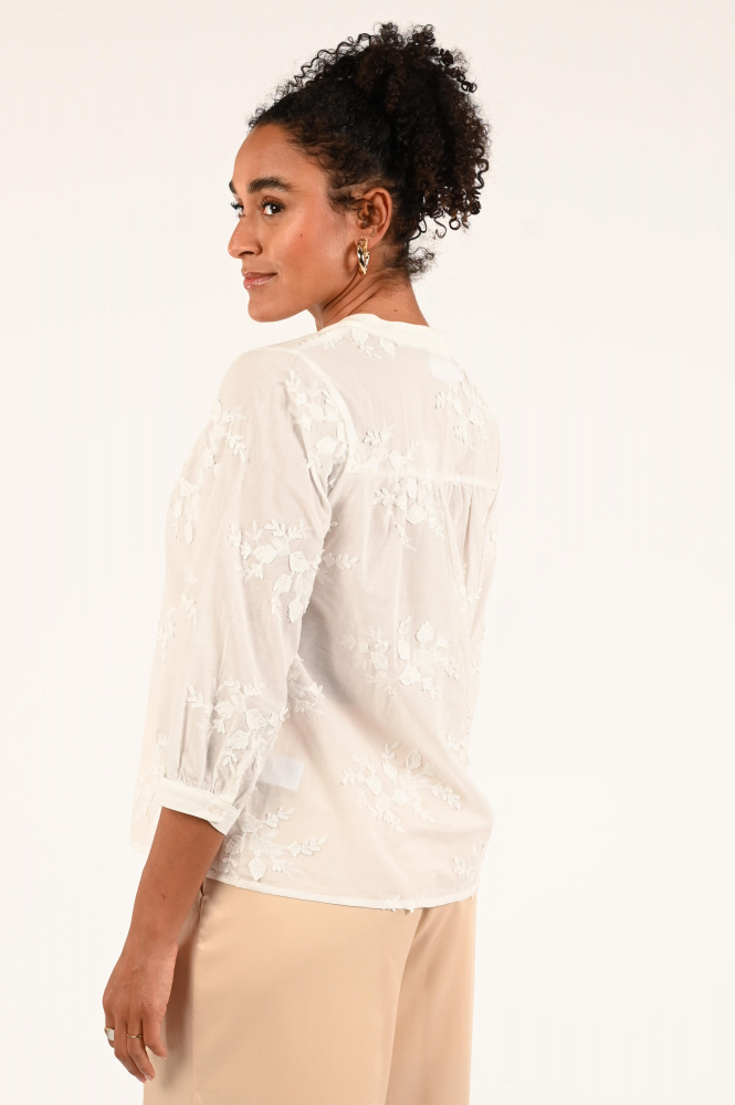 Geisha 53408-14 Blouse korte mouw Wit