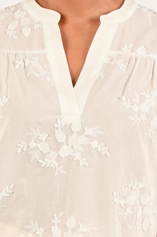 Geisha 53408-14 Blouse korte mouw Wit