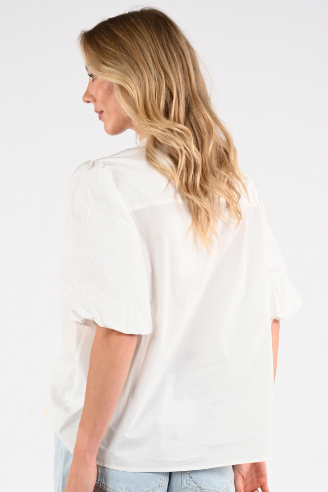Nukus NKS02214 Blouse korte mouw Wit