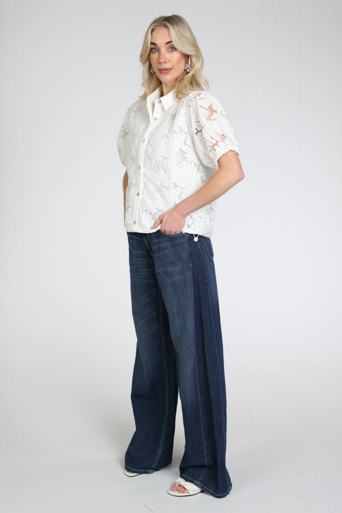 Nukus NKS02137 Blouse korte mouw Wit