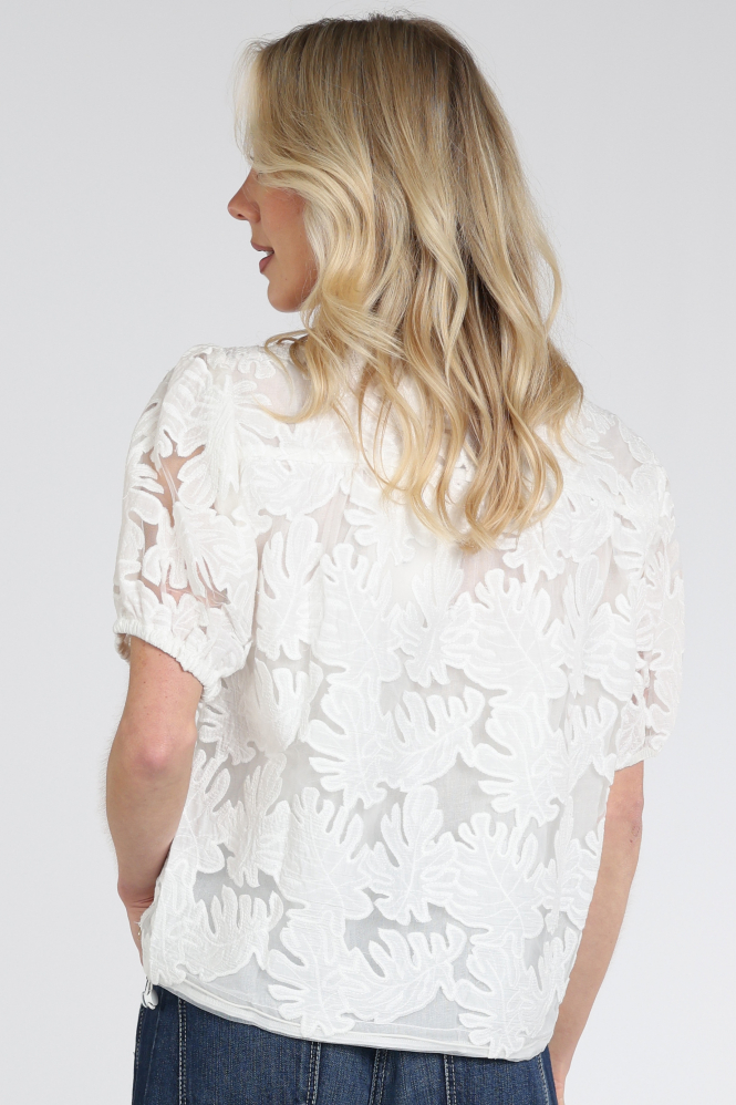 Nukus NKS02137 Blouse korte mouw Wit