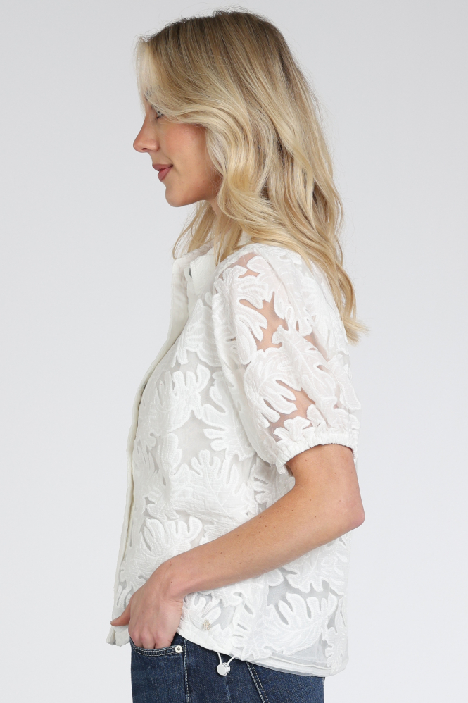 Nukus NKS02137 Blouse korte mouw Wit