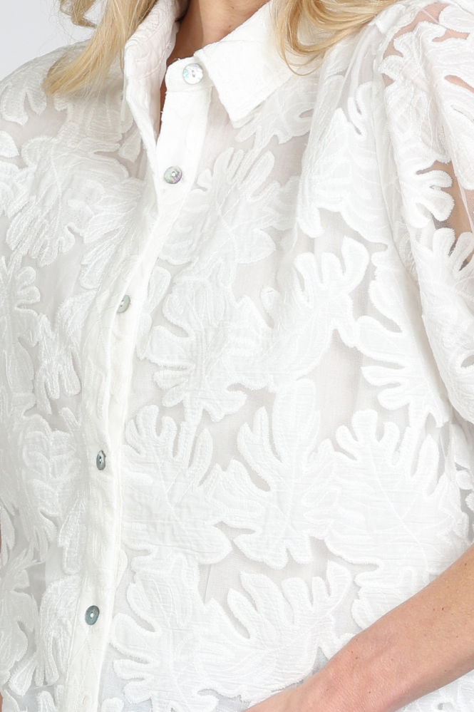 Nukus NKS02137 Blouse korte mouw Wit