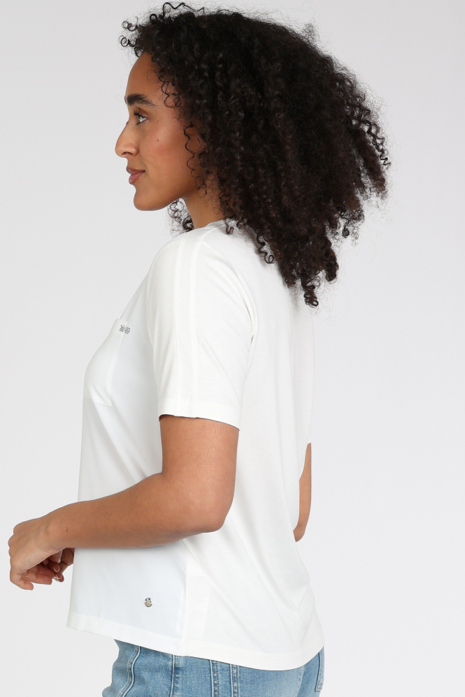 Monari 410467 Blouse korte mouw Wit