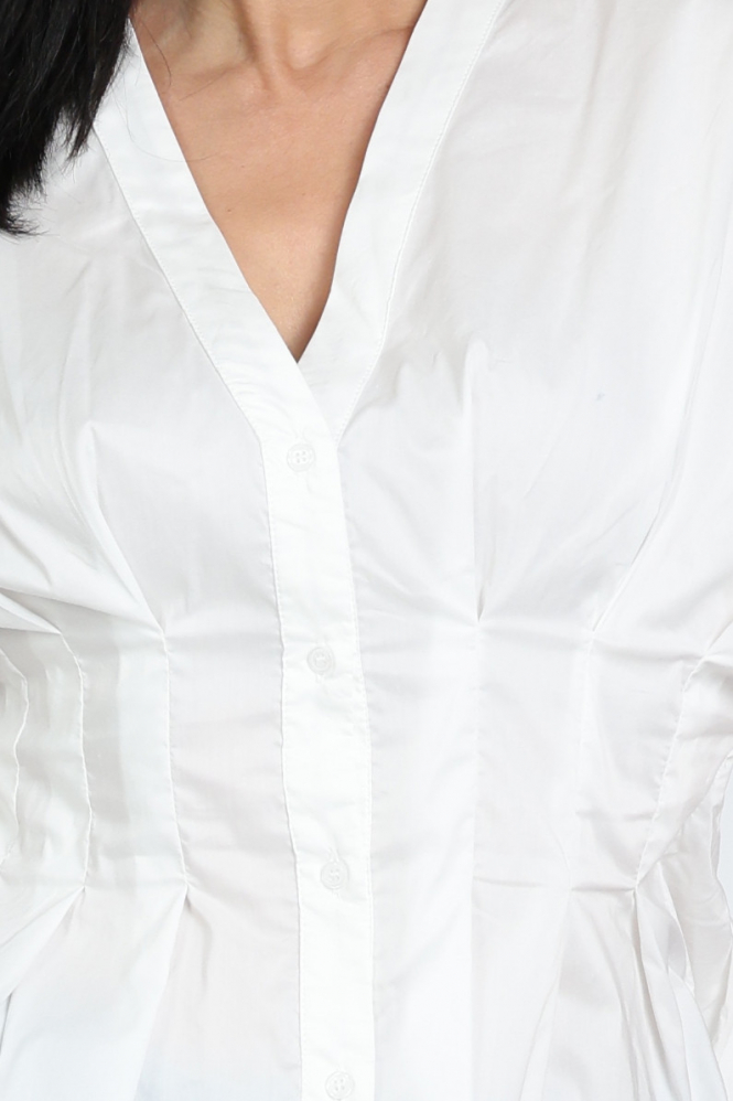 Neo Noir Adamma poplin blouse Blouse korte mouw Wit