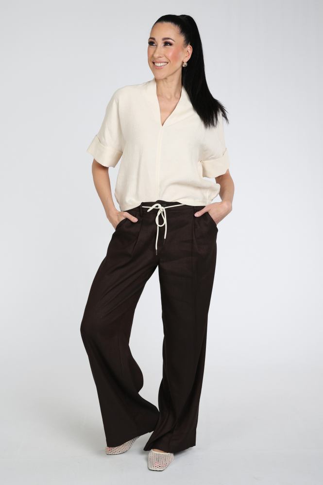 Summum 2s3432-12372 Blouse korte mouw Beige